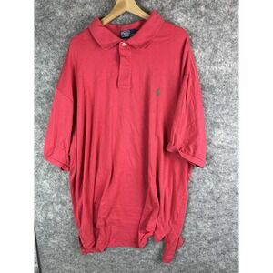Ralph Lauren Polo Shirt Mens 3XB Big Pink Short Sleeve Pony Casual Logo Rugby
